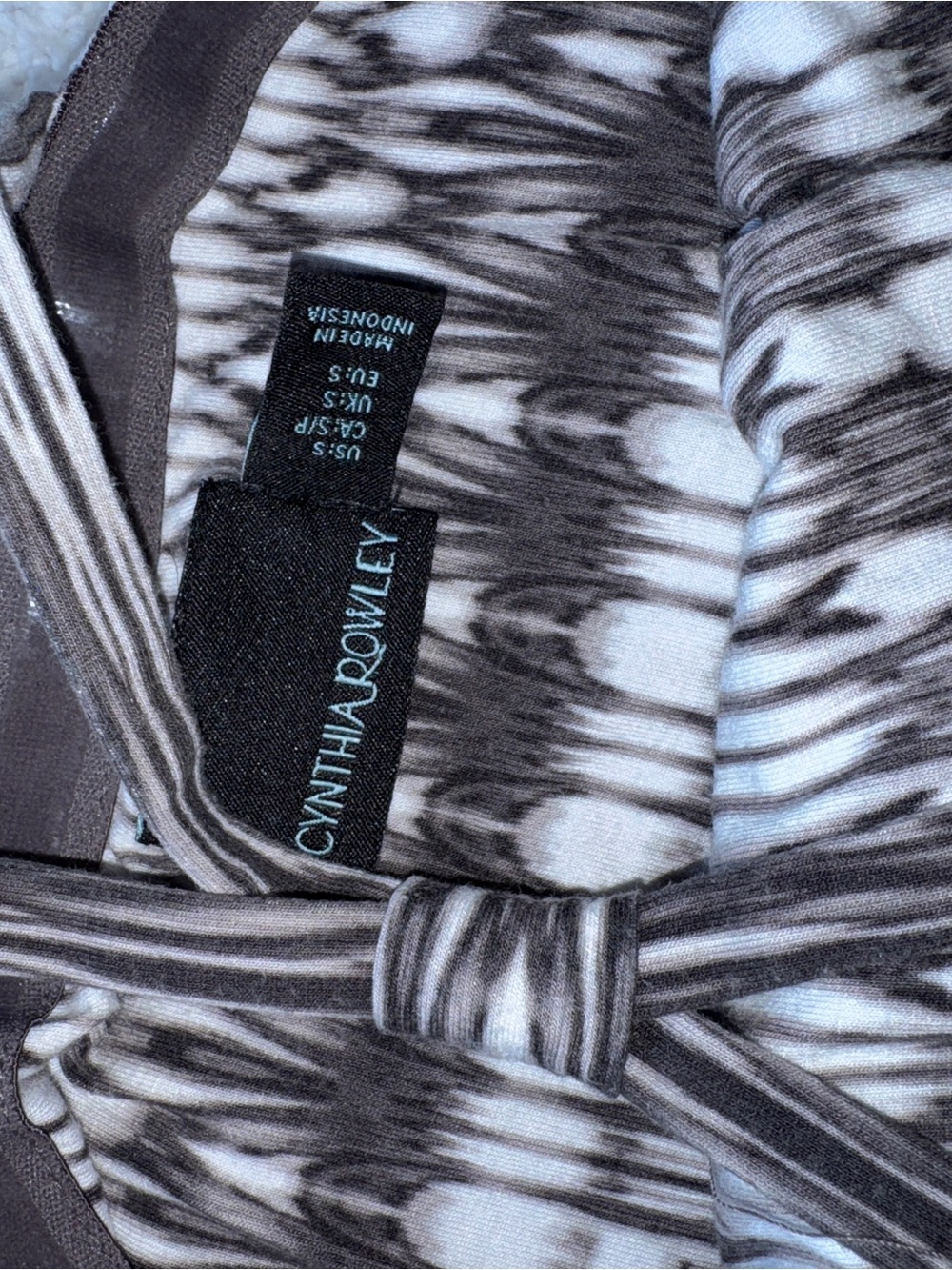 Cynthia Rowley Black & White ikat tribal pattern- Tank Sleeveless Mini Dress s - Picture 8 of 11